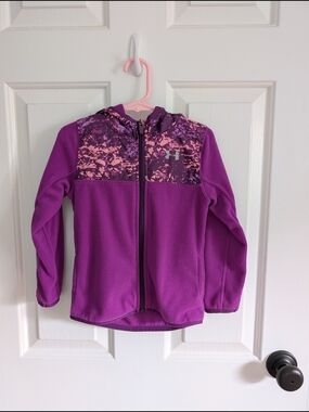 Under Armour Girls Purple & Pink Hooded Fleece Jacket 4t